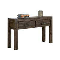 Hall Table 2 Storage Drawers Solid Acacia Wooden Frame Hallway in Chocolate Color Furniture Kings Warehouse 
