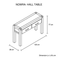 Hall Table 2 Storage Drawers Solid Acacia Wooden Frame Hallway in Oak Color Furniture Kings Warehouse 