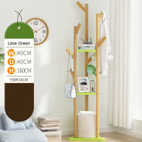 Hall Tree Garment Storage Holder Coat Rack Stand with 3 Shelves for Clothes Bag Furniture Kings Warehouse 