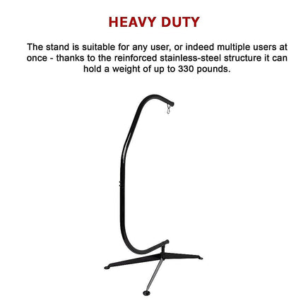 Hammock C Stand Solid Steel Construction for Hanging Air Porch Swing Chair Home & Garden Kings Warehouse 