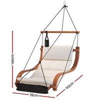 Hammock Chair Wooden Hanging Indoor Outdoor Lounge Patio Furniture Kings Warehouse 