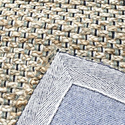 Hand Braided Jute Runner with Green Textured Weave 50 x 120 cm EOFY Kings Warehouse 
