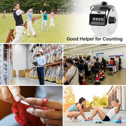 Hand Tally Counter 4-Digit Lap Counters Clicker Pitch for Counting Knitting Coaching Kings Warehouse 