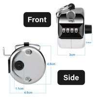 Hand Tally Counter 4-Digit Lap Counters Clicker Pitch for Counting Knitting Coaching Kings Warehouse 