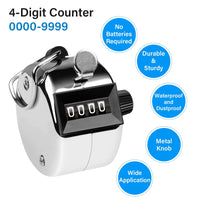 Hand Tally Counter 4-Digit Lap Counters Clicker Pitch for Counting Knitting Coaching Kings Warehouse 