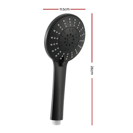 Handheld Shower Head 4.5" High Pressure 5 Modes Poweful Round Black Home & Garden Kings Warehouse 