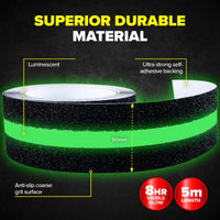 Handy Hardware 12PCE Grip Tape 8 Hour Glow In The Dark Grit Surface 5m Kings Warehouse 