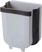 Hanging Trash Can Collapsible Small Garbage Waste Bin for Kitchen Cabinet Door (Grey) Kings Warehouse 