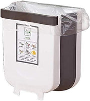 Hanging Trash Can Collapsible Small Garbage Waste Bin for Kitchen Cabinet Door (White) Kings Warehouse 