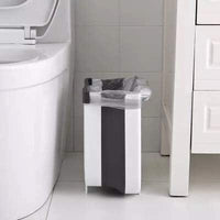 Hanging Trash Can Collapsible Small Garbage Waste Bin for Kitchen Cabinet Door (White) Kings Warehouse 