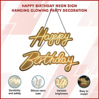 Happy Birthday Neon Sign Hanging Glowing Party Decoration Kings Warehouse 