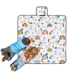 Happy Kids Dream Big Colour Me In Picnic Blanket 125 x 125 cm Outdoor Recreation Kings Warehouse 