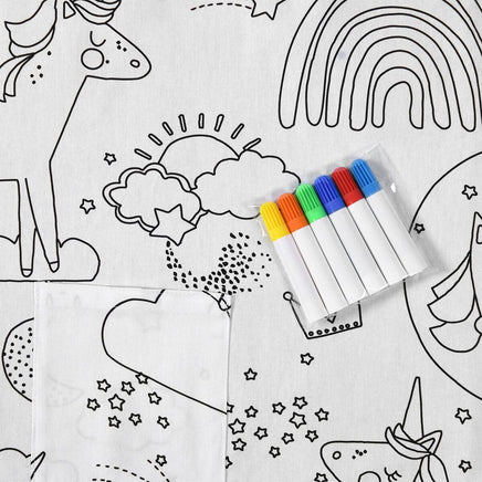 Happy Kids Dream Big Colour Me In Picnic Blanket 125 x 125 cm Outdoor Recreation Kings Warehouse 
