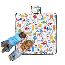 Happy Kids Monster Squad Colour Me In Picnic Blanket 125 x 125 cm Outdoor Recreation Kings Warehouse 
