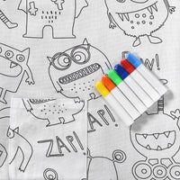 Happy Kids Monster Squad Colour Me In Picnic Blanket 125 x 125 cm Outdoor Recreation Kings Warehouse 