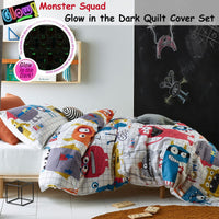 Happy Kids Monster Squad Glow in the Dark Quilt Cover Set Single Home & Garden Kings Warehouse 