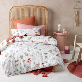 Happy Kids Story Time White Cotton Digital Printed Quilt Cover Set Single Home & Garden Kings Warehouse