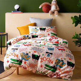 Happy Kids Superhero Quilt Cover Set Single Home & Garden Kings Warehouse