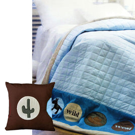 Happy Kids Wild Wild West Blue Embroidered Comforter with Bonus Cushion Home & Garden Kings Warehouse 
