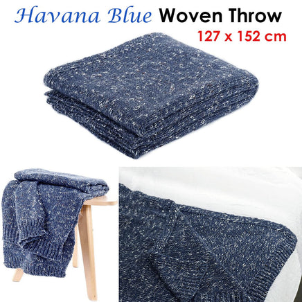 Havana Blue Woven Throw Rug 127 x 152 cm Home & Garden Kings Warehouse 
