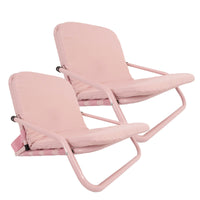 Havana Outdoors Beach Chair Portable Summer Camping Foldable Folding 2 Pack - Pink Kings Warehouse 