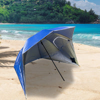 Havana Outdoors Beach Umbrella 2.4M Outdoor Garden Beach Portable Shade Shelter - Blue Kings Warehouse 