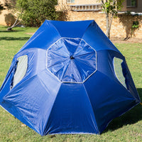 Havana Outdoors Beach Umbrella 2.4M Outdoor Garden Beach Portable Shade Shelter - Blue Kings Warehouse 
