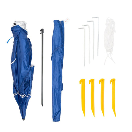 Havana Outdoors Beach Umbrella 2.4M Outdoor Garden Beach Portable Shade Shelter - Blue Kings Warehouse 