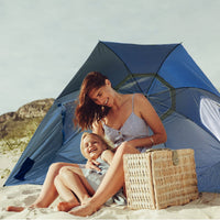 Havana Outdoors Beach Umbrella 2.4M Outdoor Garden Beach Portable Shade Shelter - Blue Kings Warehouse 