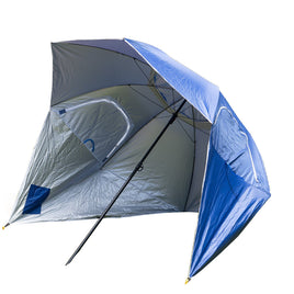 Havana Outdoors Beach Umbrella 2.4M Outdoor Garden Beach Portable Shade Shelter - Blue Kings Warehouse 