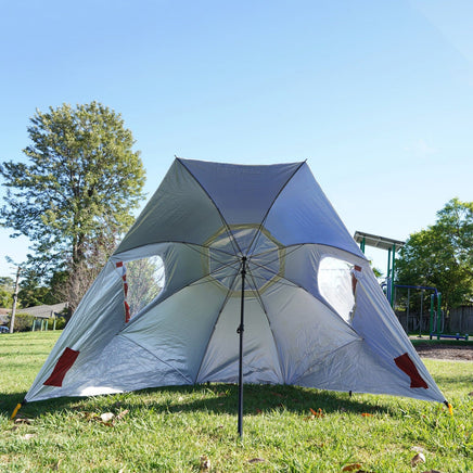 Havana Outdoors Beach Umbrella 2.4M Outdoor Garden Beach Portable Shade Shelter - Red Kings Warehouse 