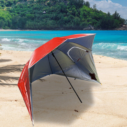 Havana Outdoors Beach Umbrella 2.4M Outdoor Garden Beach Portable Shade Shelter - Red Kings Warehouse 