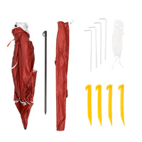 Havana Outdoors Beach Umbrella 2.4M Outdoor Garden Beach Portable Shade Shelter - Red Kings Warehouse 