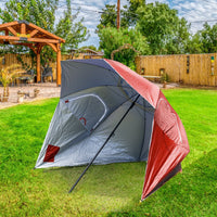 Havana Outdoors Beach Umbrella 2.4M Outdoor Garden Beach Portable Shade Shelter - Red Kings Warehouse 