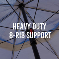 Havana Outdoors Beach Umbrella 2.4M Outdoor Garden Beach Portable Shade Shelter - Red Kings Warehouse 