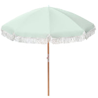 Havana Outdoors Beach Umbrella Portable 2 Metre Fringed Garden Sun Shade Shelter - Sage Green Home & Garden Kings Warehouse 