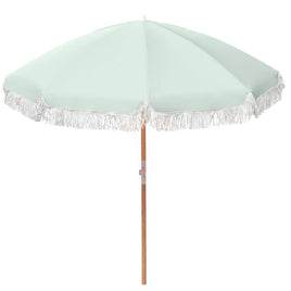 Havana Outdoors Beach Umbrella Portable 2 Metre Fringed Garden Sun Shade Shelter - Sage Green Home & Garden Kings Warehouse 