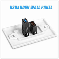 HDMI USB 3.0 Audio Stereo Pass Through Component Composite Wall Plate Panel Kings Warehouse 