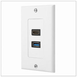 HDMI USB 3.0 Audio Stereo Pass Through Component Composite Wall Plate Panel Kings Warehouse 