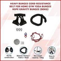 Heavy Bungee Cord Resistance Belt for Home Gym Yoga Bungee Rope Gravity Bungee (90kg) Sports & Fitness Kings Warehouse 
