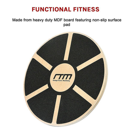 Heavy Duty 15.5" Wooden Balance Board with Non-Slip Pad for Fitness Training Sports & Fitness Kings Warehouse 