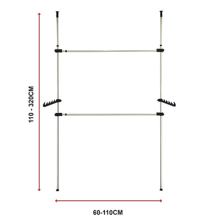 Heavy Duty Adjust Clothes Rail Storage Garment Shelf Hanging Display Stand Rack Furniture Kings Warehouse 