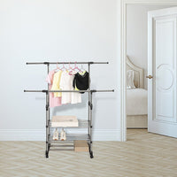 Heavy Duty Commercial Garment Rack Double Bar Rolling Collapsible Clothing Shelf Home & Garden Kings Warehouse 