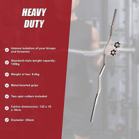 Heavy Duty EZ Curl Barbell – Weightlifting Bar with Spinlock Collars for Gym Training Sports & Fitness Kings Warehouse 