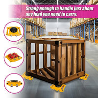Heavy Duty Machine Dolly Skate Machinery Roller Mover Cargo Trolley 6T Outdoor Kings Warehouse 