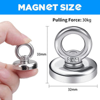 Heavy Duty Magnetic Hooks 30KG Countersunk Hole Eyebolt Kitchen, Office and Garage Kings Warehouse 