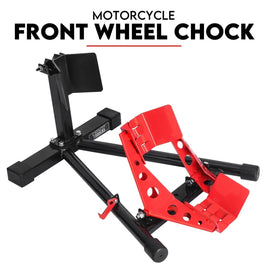 Heavy Duty Motorcycle Motorbike Stand Front Wheel Chock Trailer Transport Sports & Fitness Kings Warehouse 