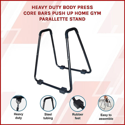 Heavy Duty Parallette Bars – Push Up & Core Strength Training Stands for Home Gym Sports & Fitness Kings Warehouse 