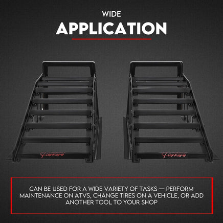 Heavy Duty Portable Car Loading Ramp Set 2000kg Maintenance Steel Frame Pair Auto Accessories Kings Warehouse 