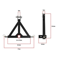 Heavy Duty Steel 3 Point 2 Trailer Hitch Receiver Tow Drawbar For Cat 1 Tractor" Auto Accessories KingsWarehouse 